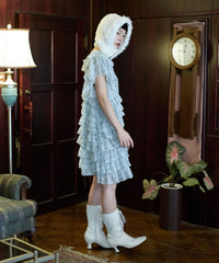 【Lam Balm】アンティークライクボリュームティアードワンピース