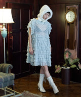 【Lam Balm】アンティークライクボリュームティアードワンピース