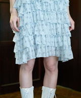 【Lam Balm】アンティークライクボリュームティアードワンピース