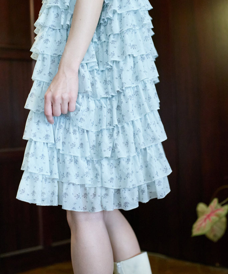 【Lam Balm】アンティークライクボリュームティアードワンピース