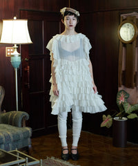 【Lam Balm】アンティークライクボリュームティアードワンピース