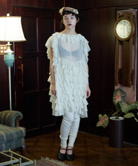 【Lam Balm】アンティークライクボリュームティアードワンピース