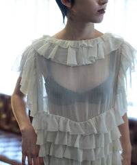 【Lam Balm】アンティークライクボリュームティアードワンピース