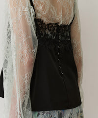 【予約】モチーフレース×サテンキャミ