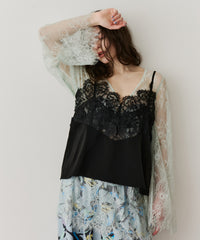 【予約】2WAY総レースVネックオーバーTOPS