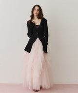 バックスリットリブカーディガン