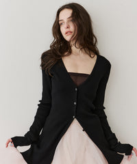 バックスリットリブカーディガン