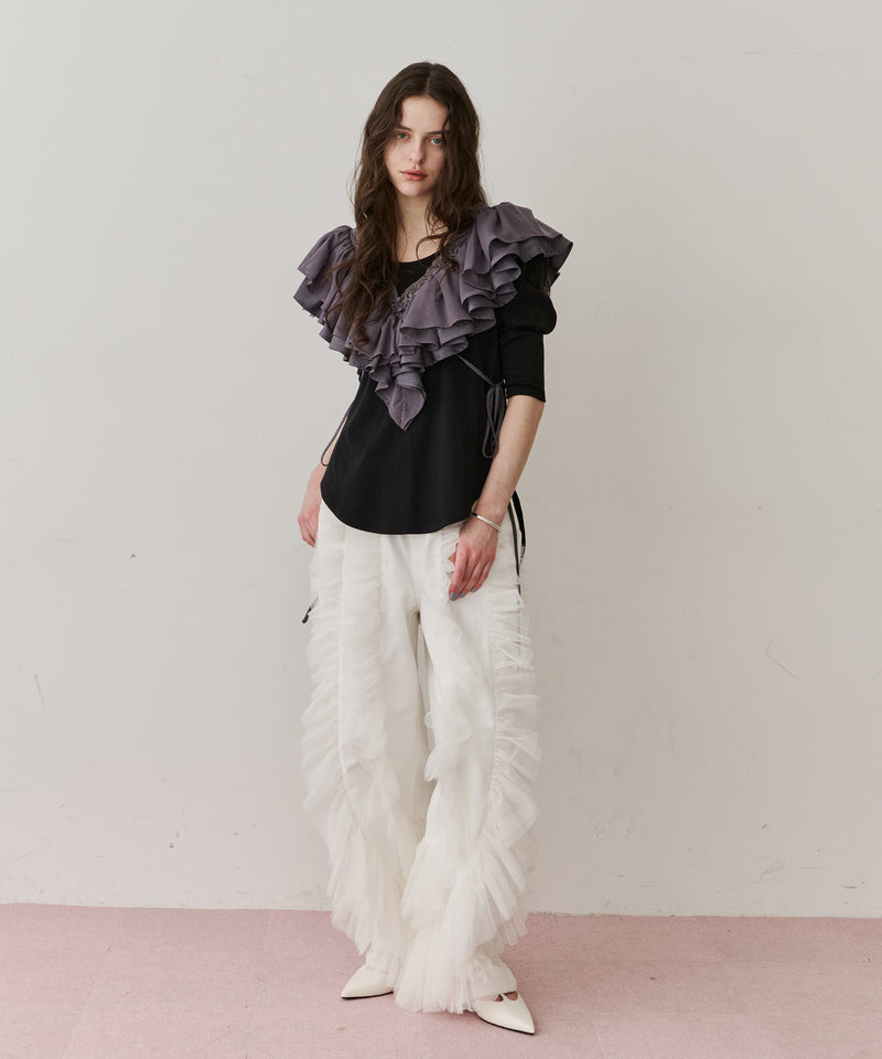 再入荷】デニム×ギャザーチュールパンツ – LA BELLE ETUDE online store