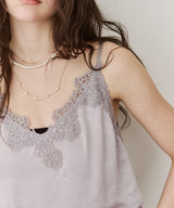 【予約開始待ち】レースモチーフマットサテンキャミ