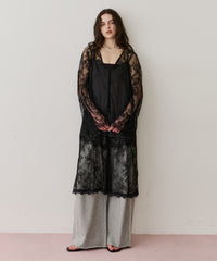 【予約】ボタンディテールサテンレースキャミチュニック