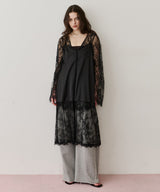 【予約】ボタンディテールサテンレースキャミチュニック