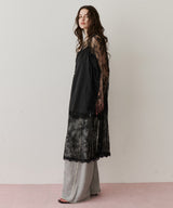 【予約】ボタンディテールサテンレースキャミチュニック