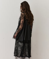 【予約】ボタンディテールサテンレースキャミチュニック