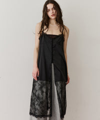 【予約】ボタンディテールサテンレースキャミチュニック