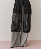 【予約】ボタンディテールサテンレースキャミチュニック