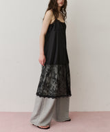 【予約】ボタンディテールサテンレースキャミチュニック