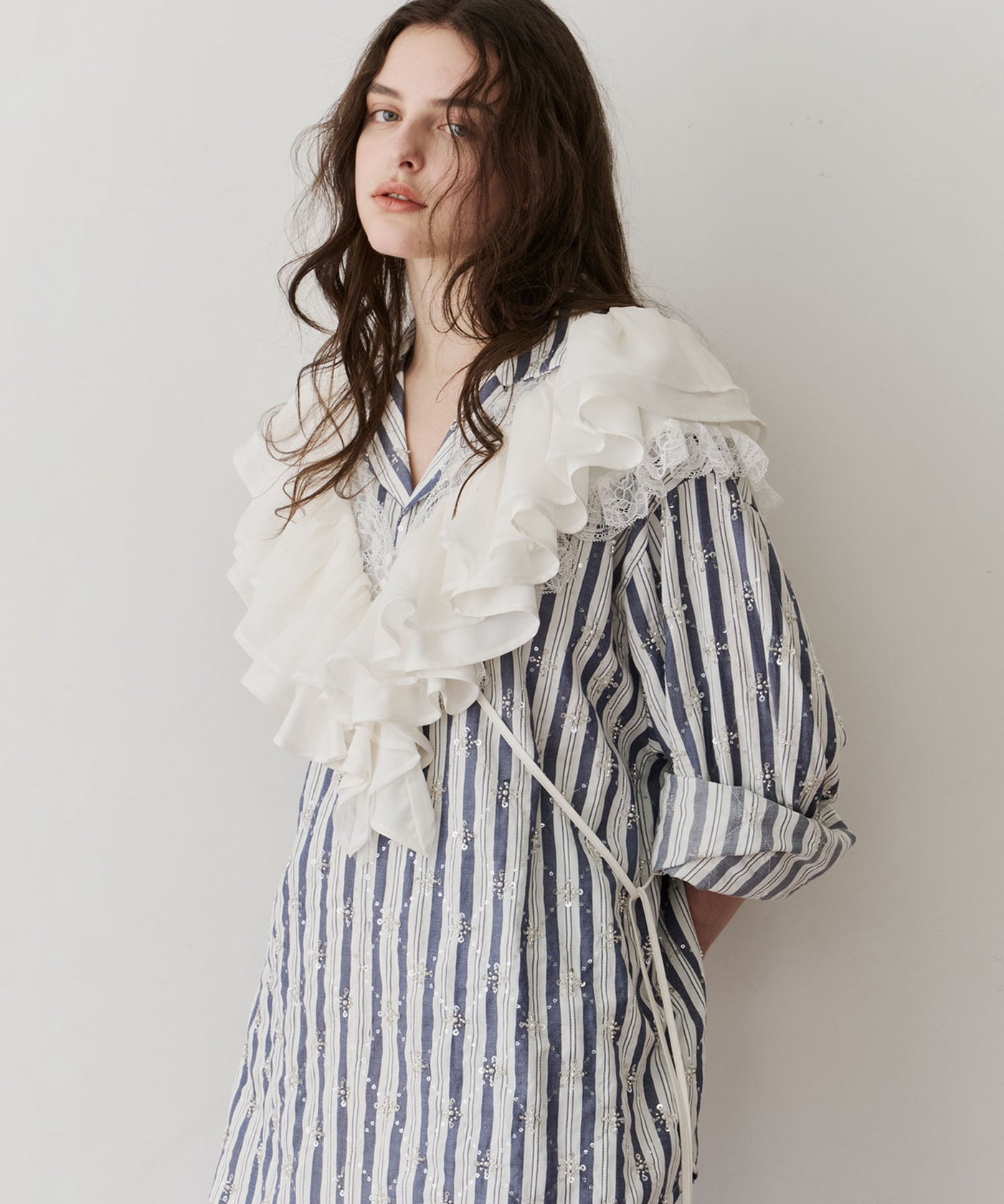 楊柳ストライプビーズ刺繍シャツ – LA BELLE ETUDE online store