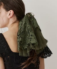 【予約開始待ち】モチーフレース×チュールBIGシュシュ