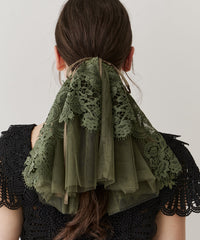 【予約開始待ち】モチーフレース×チュールBIGシュシュ