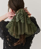 【予約開始待ち】モチーフレース×チュールBIGシュシュ