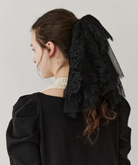【予約開始待ち】モチーフレース×チュールBIGシュシュ