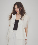 【予約10%OFF】【J1U by LA BELE ETUDE】2WAYボリュームギャザーチュールノースリーブジャケット