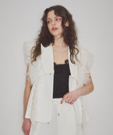 【予約10%OFF】【J1U by LA BELE ETUDE】2WAYボリュームギャザーチュールノースリーブジャケット