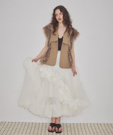 【予約10%OFF】【J1U by LA BELE ETUDE】2WAYボリュームギャザーチュールノースリーブジャケット