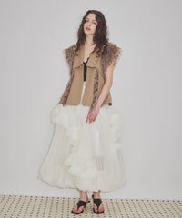 【予約10%OFF】【J1U by LA BELE ETUDE】2WAYボリュームギャザーチュールノースリーブジャケット