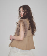 【予約10%OFF】【J1U by LA BELE ETUDE】2WAYボリュームギャザーチュールノースリーブジャケット