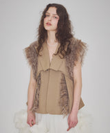 【予約10%OFF】【J1U by LA BELE ETUDE】2WAYボリュームギャザーチュールノースリーブジャケット