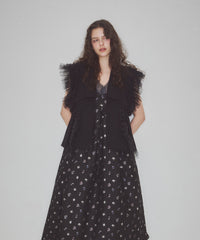 【予約10%OFF】【J1U by LA BELE ETUDE】2WAYボリュームギャザーチュールノースリーブジャケット