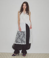 【予約】ボタンディテールサテンレースキャミチュニック