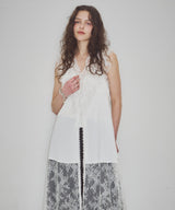 【予約】ボタンディテールサテンレースキャミチュニック