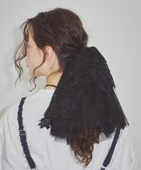 【予約開始待ち】モチーフレース×チュールBIGシュシュ