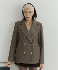 【room153】ピンストライプパワーショルダージャケット