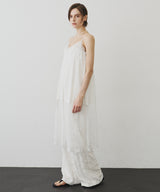 【予約】ボタンディテールサテンレースキャミチュニック