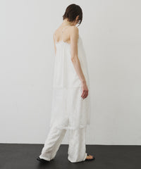 【予約】ボタンディテールサテンレースキャミチュニック