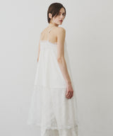 【予約】ボタンディテールサテンレースキャミチュニック