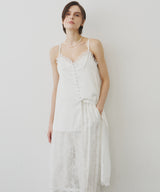 【予約】ボタンディテールサテンレースキャミチュニック