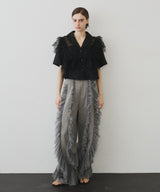 【再入荷】デニム×ギャザーチュールパンツ