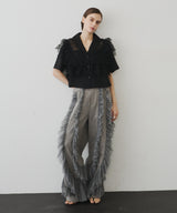 【再入荷】デニム×ギャザーチュールパンツ