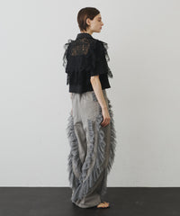 【再入荷】デニム×ギャザーチュールパンツ