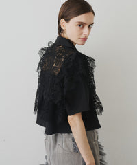 【予約開始待ち】【TEN by LA BELLE ETUDE】シアーヨークレース開衿シャツ