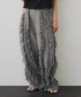 【再入荷】デニム×ギャザーチュールパンツ