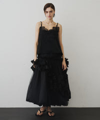 【予約】モチーフレース×サテンキャミ