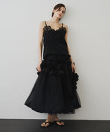 【予約】モチーフレース×サテンキャミ