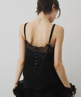 【予約】モチーフレース×サテンキャミ