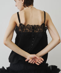 【予約】モチーフレース×サテンキャミ