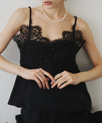 【予約】モチーフレース×サテンキャミ